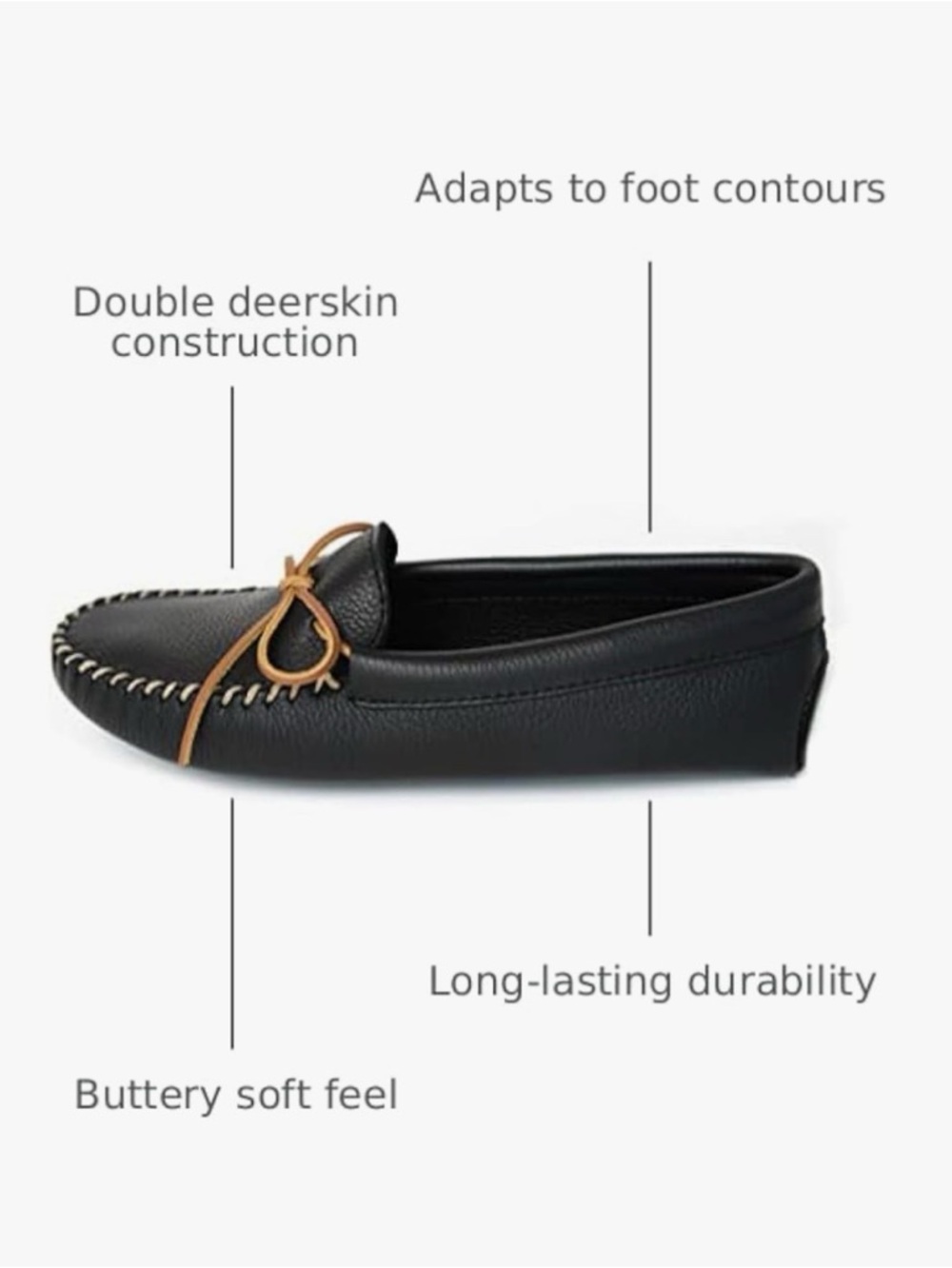 Minnetonka Men's Double Deerskin Softsole Moccasins Size 12 - Picture 3 of 10